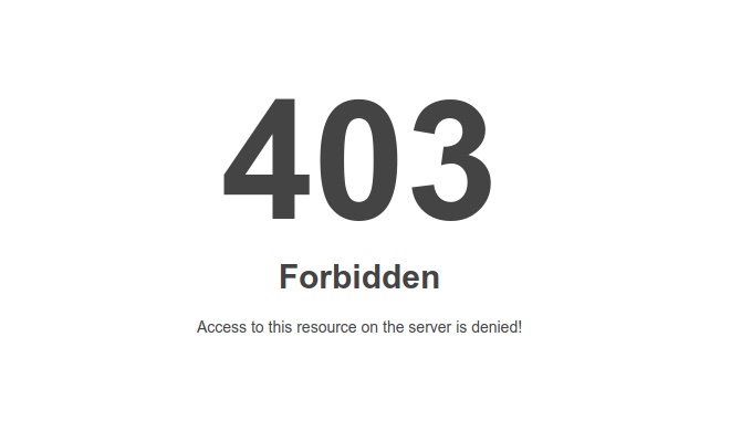 Typical 403 error page displayed by a browser