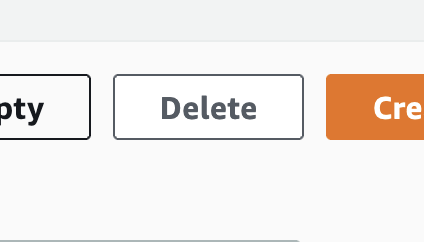 Delete button in the Amazon Web Services console user interface