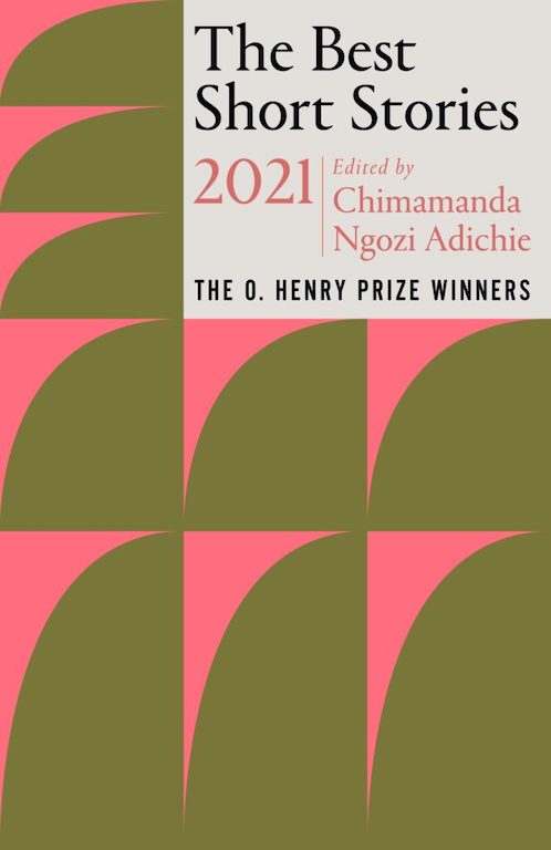 A book cover, with the title and editor's name in an offwhite square in the upper right, the rest of the cover consisting of a simple geometric pattern of pink and green rectangles and arcs