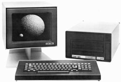 A Terak desktop computer with monitor, keyboard, and processing unit