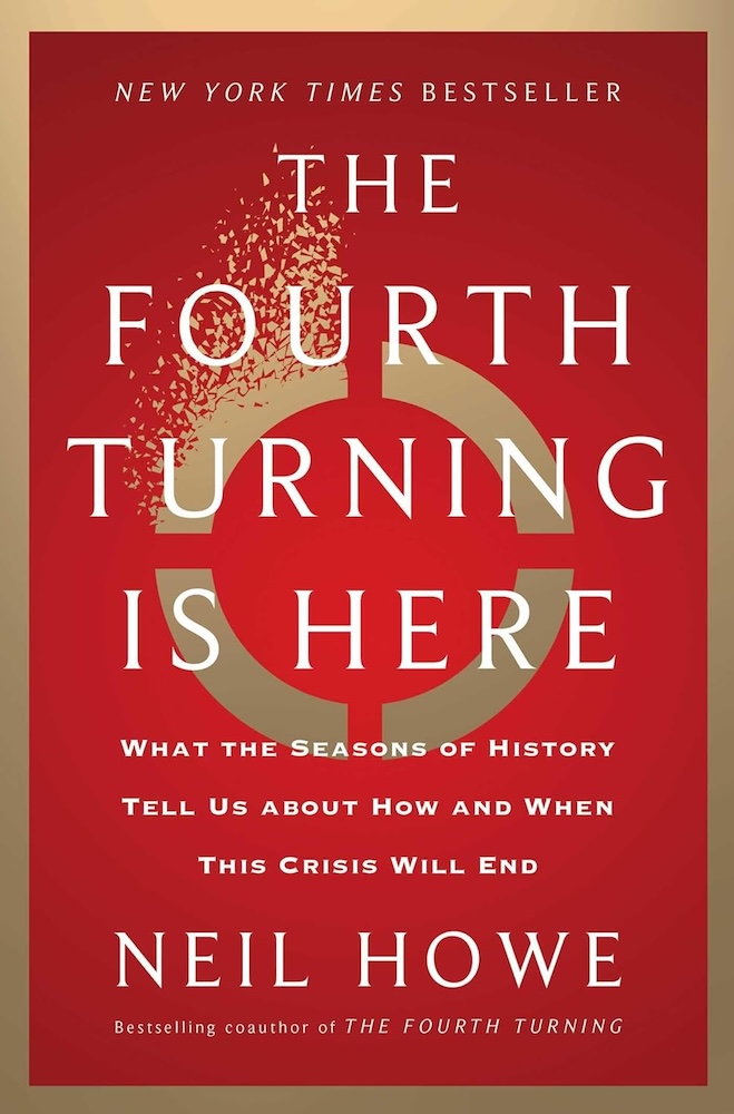 A book cover with a red background bordered in gold, with an image of a gold-colored geometric ring broken into four arcs, one of which appears to be fragmenting into or assembling from gold fragments, along with the book's title and subtitle and author's name in white lettering